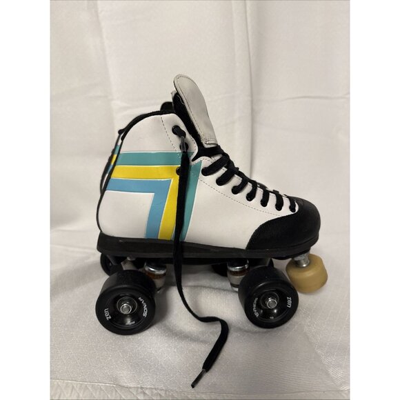 Antik Skyhawk Roller Derby roller skates, white blue yellow.Size 6. - Picture 3 of 12